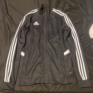 adidas jacket black with white stripes